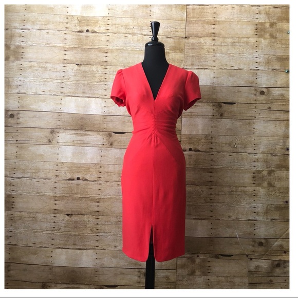 Zac Posen Dresses & Skirts - ZAC POSEN ORANGE WOOL BLEND MIDI DRESS